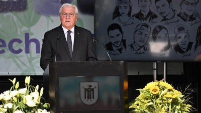 Bundespräsident Steinmeier erinnert an die Opfer des OEZ-Attentats. (Foto: Sven Hoppe/dpa)