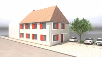 So soll das neue Ärztehaus mit rund 220 Quadratmetern Nutzfläche auf zwei Ebenen aussehen. (Grafik: Architekturbüro Holzinger-Eberl-Fürhäußer)