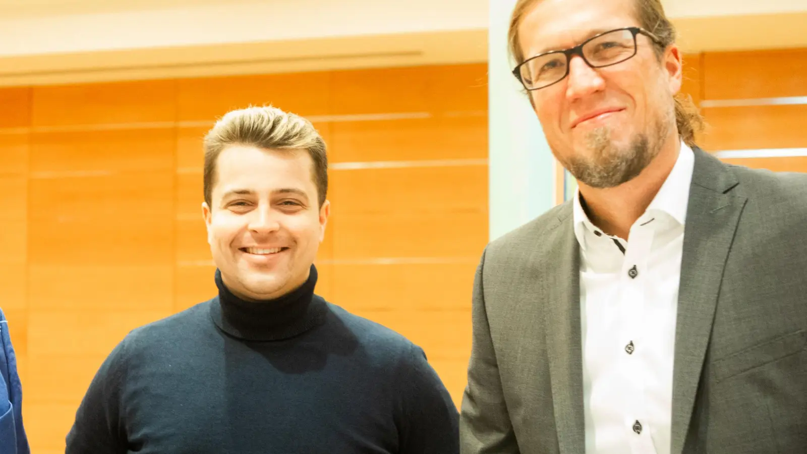 OLA-Mitglied Milan Schildbach (links) kandidiert für das BSW, Boris-André Meyer gehört zum Unterstützerkreis. (Foto: Evi Lemberger)