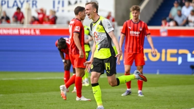 Maximilian Beier traf für Dortmund im Spiel beim 1. FC Heidenheim (Foto: Harry Langer/dpa)