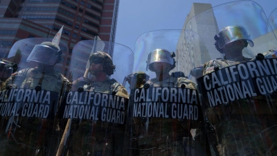 Hunderte Soldaten der kalifornischen Nationalgarde sind bereits in Los Angeles.  (Foto: Daniel Powell/ZUMA Press Wire/dpa)