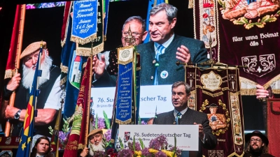 Der bayerische Ministerpräsident Markus Söder (CSU) sprach beim 76. Sudetendeutschen Tag in Brünn (Brno).  (Foto: Uhlíø Patrik/CTK/dpa)
