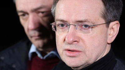Der frühere russische Kulturminister Wladimir Medinski soll Ukraine-Verhandlungen in Istanbul führen. (Archivbild) (Foto: Maxim Guchek/BelTA/AP/dpa)