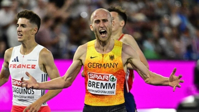 „Nur für Geld zu laufen, ist die falsche Motivation”: Florian Bremm beim Zieleinlauf in Birmingham. (Foto: Jan Papenfuß)