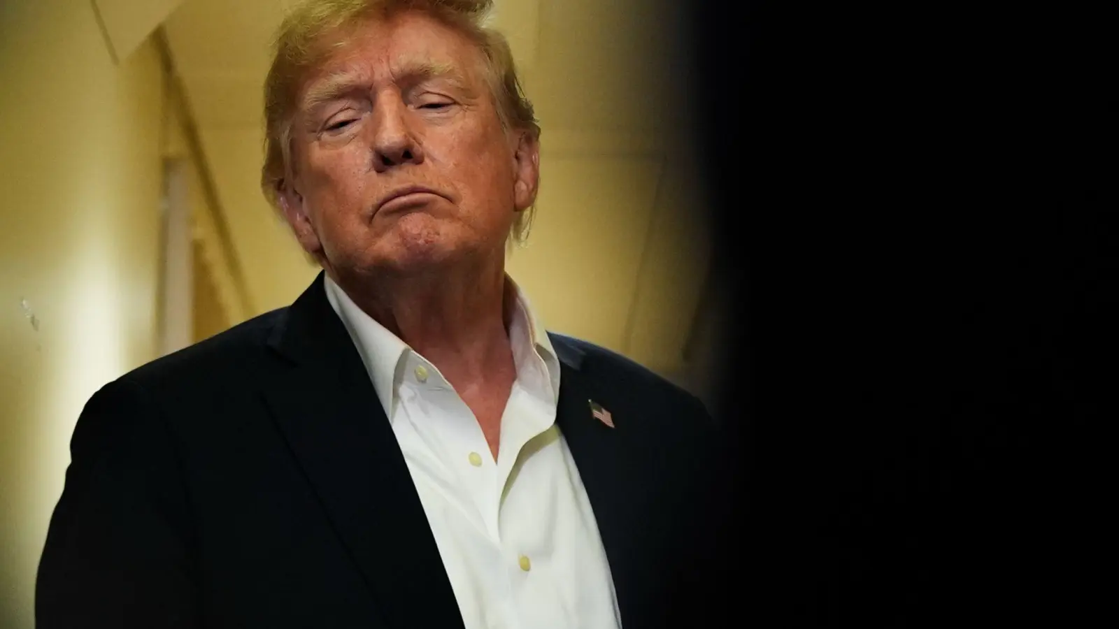 Trump spielt Gefahren von KI herunter. (Archivbild) (Foto: Julia Demaree Nikhinson/AP/dpa)