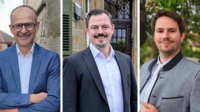 Die Bürgermeister-Kandidaten in Lichtenau 2026: Manfred Eschenbacher, Markus Nehmer und Florian Szaefer (v.l.). (Fotos: Arlett Ströbel, Ines Harlacher, Juliane Szaefer)