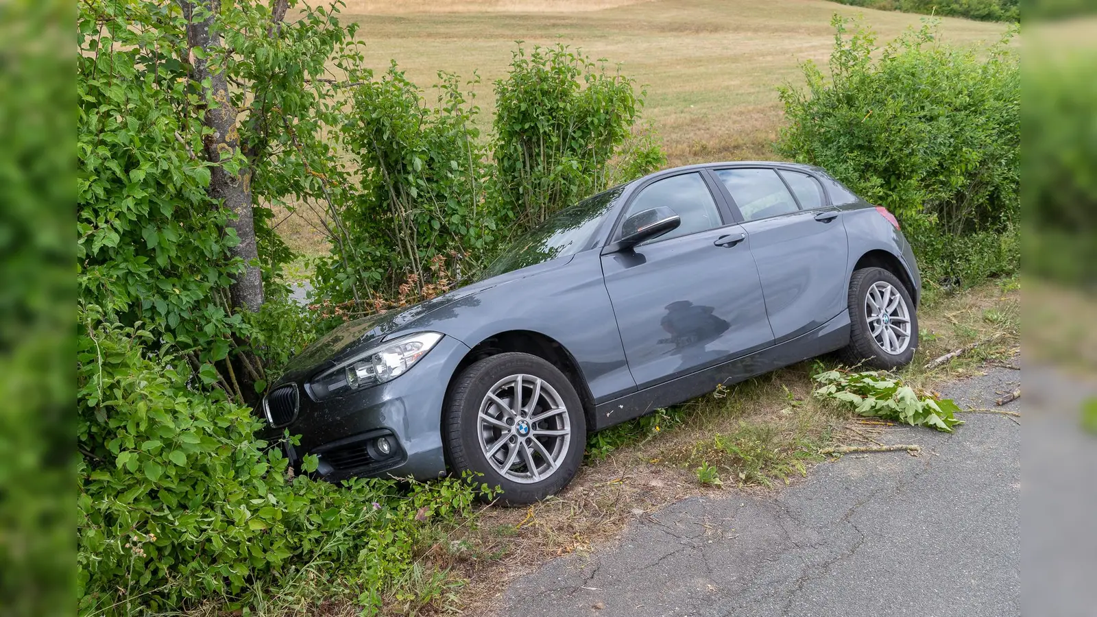 Neben dem Radweg kurz vor Sixtmühle endete für einen 18-Jährigen die Fahrt. (Foto: Mirko Fryska)