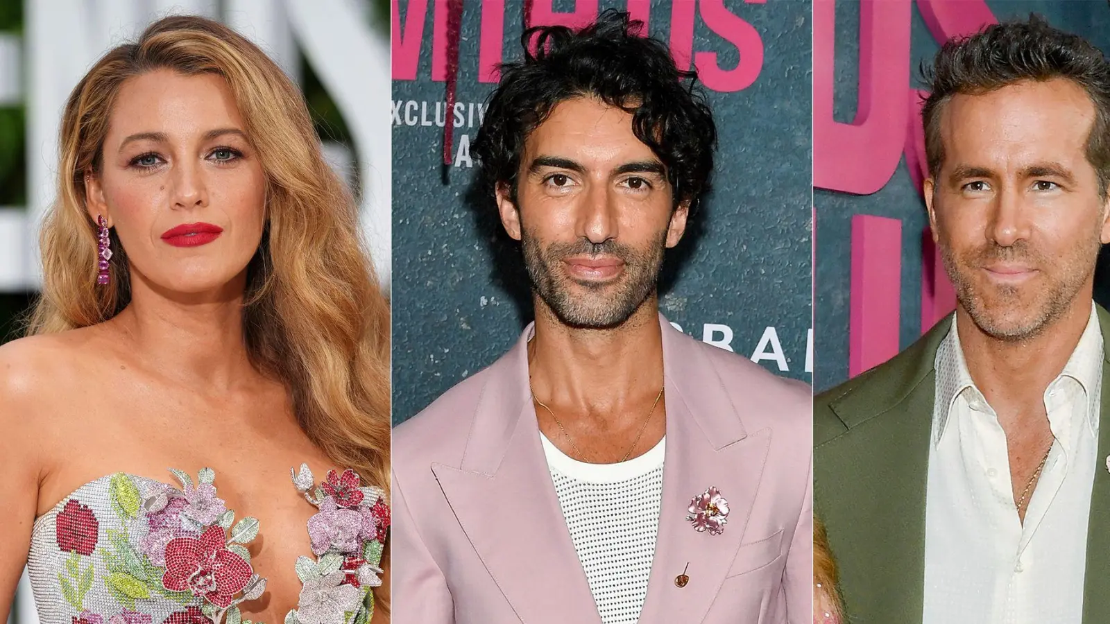 Die Verleumdungsklage von Justin Baldoni (Mitte) gegen Blake Lively (links) und Ryan Reynolds (rechts) wurde abgewiesen. (Archivbilder) (Foto: Uncredited/AP/dpa)