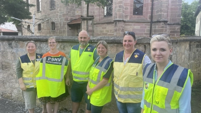 Das Team für Stadt und Landkreis Ansbach (von rechts): Johanna Bogenreuther-Schlosser, Andrea Brinschwitz vom BRK, Simone Sippel, Reinhold Lösel, Teresa Sichermann und Claudie Schlottke. (Foto: Jonas Volland)