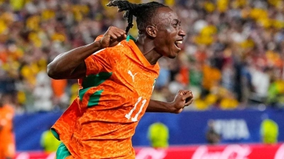 Yan Diomande war der stärkste Ivorer beim Sieg gegen Ecuador. (Foto: Petr David Josek/AP/dpa)