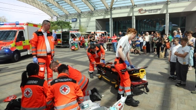 Die Zuschauer erlebten in der Schauübung, wie Retter im Falle eines Falles handeln. (Foto: Oliver Herbst)