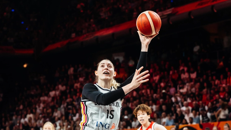 Luisa Geiselsöder (hier in einem Vorrundenspiel) war gegen Belgien vor allem in der Schlussphase gefordert. (Foto: DBB/Demirel)