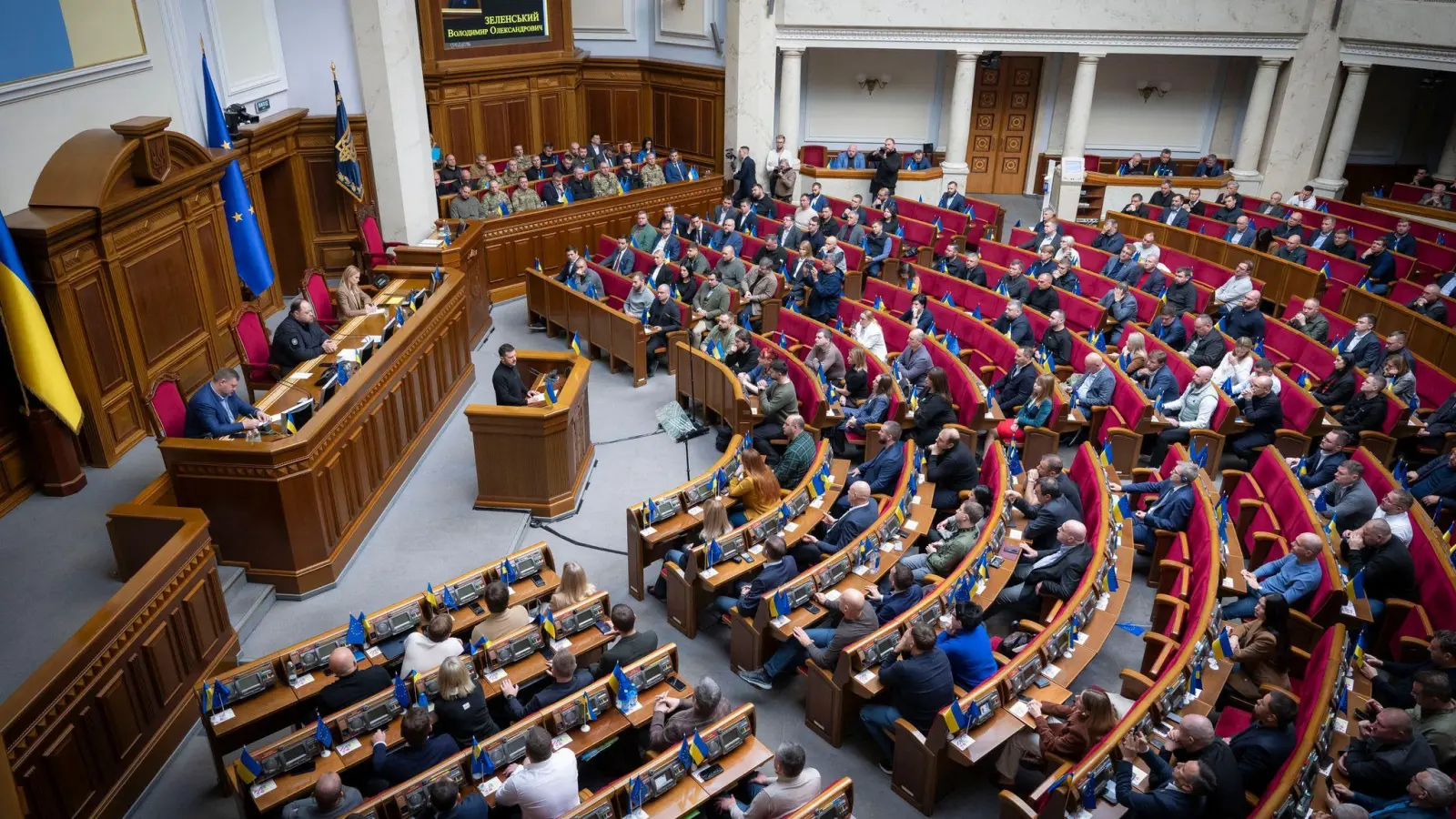 Trotz des laufenden Krieges tagt das ukrainische Parlament weiter. (Archivbild) (Foto: Press Service Of The President O/Press Service Of The President Of Ukraine/dpa)