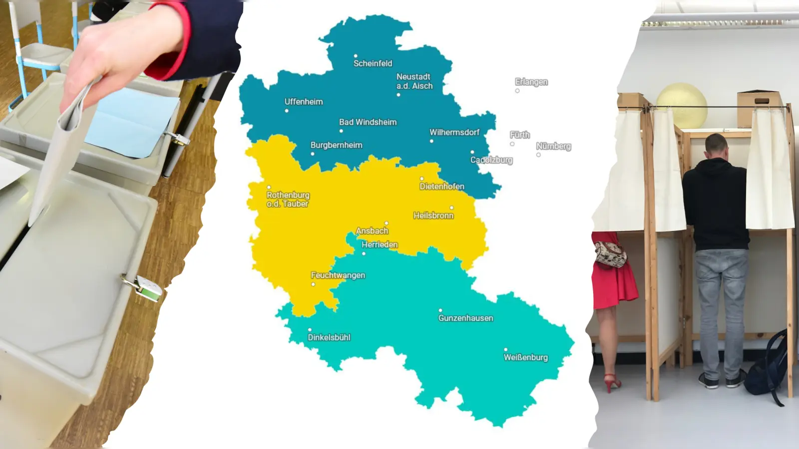 Alle Ergebnisse der bayerischen Landtagswahl 2023 in Westmittelfranken haben wir zusammengestellt. (Grafik: Jim Albright/Datawrapper/Fabian Hähnlein)