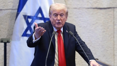 „Wir wollen nur in Frieden leben“, sagte Donald Trump an die Adresse Teherans. (Foto: Evelyn Hockstein/Pool Reuters/AP/dpa)