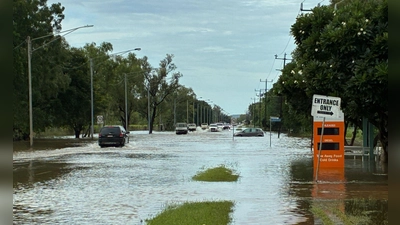 Nach heftigem Regen ist der Katherine River über die Ufer getreten. (Foto: Jas Streten/dpa)