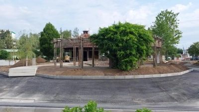 Die Pergola auf der Kneipp-Insel soll durch eine neue ersetzt werden. (Foto: Katrin Merklein)