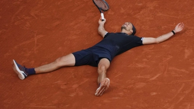 Der Moment des großen Triumphs von Alexander Zverev. (Foto: Aurelien Morissard/AP/dpa)