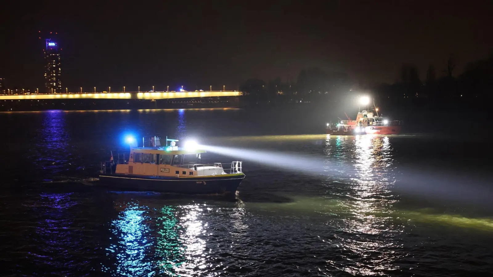 Ein junger Mann und seine Beifahrerin sind bei einem Verkehrsunfall in den Rhein gestürzt.  (Foto: Jan Ohmen/-/dpa)