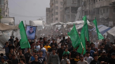 Begräbnis von Hamas-Kämpfern im September 2026 im Gazastreifen. (Archivbild) (Foto: Jehad Alshrafi/AP/dpa)