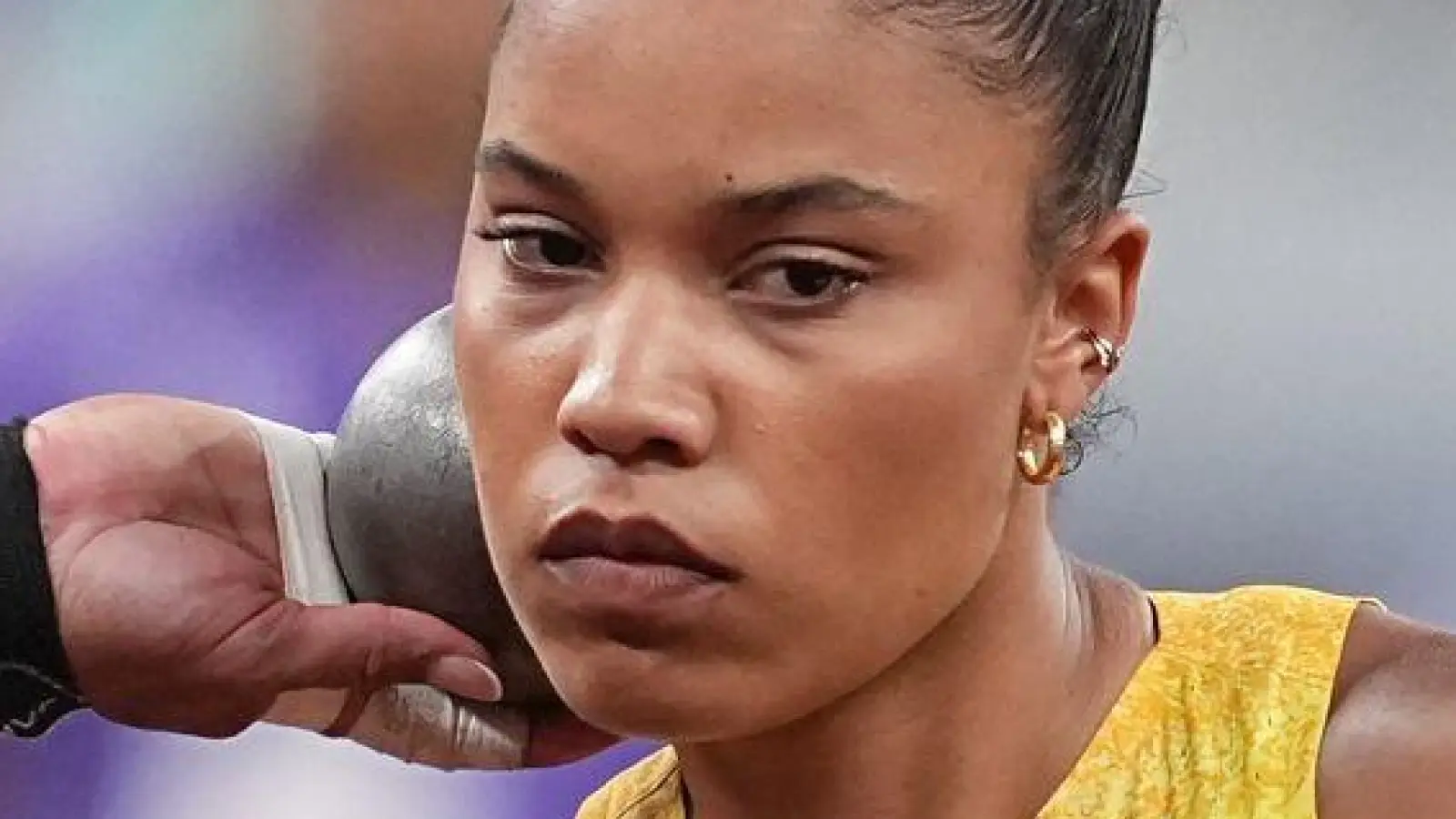 Kugelstoß-Olympiasiegerin Yemisi Ogunleye musste sich bei der WM mit Platz sechs zufriedengeben. (Foto: Michael Kappeler/dpa)