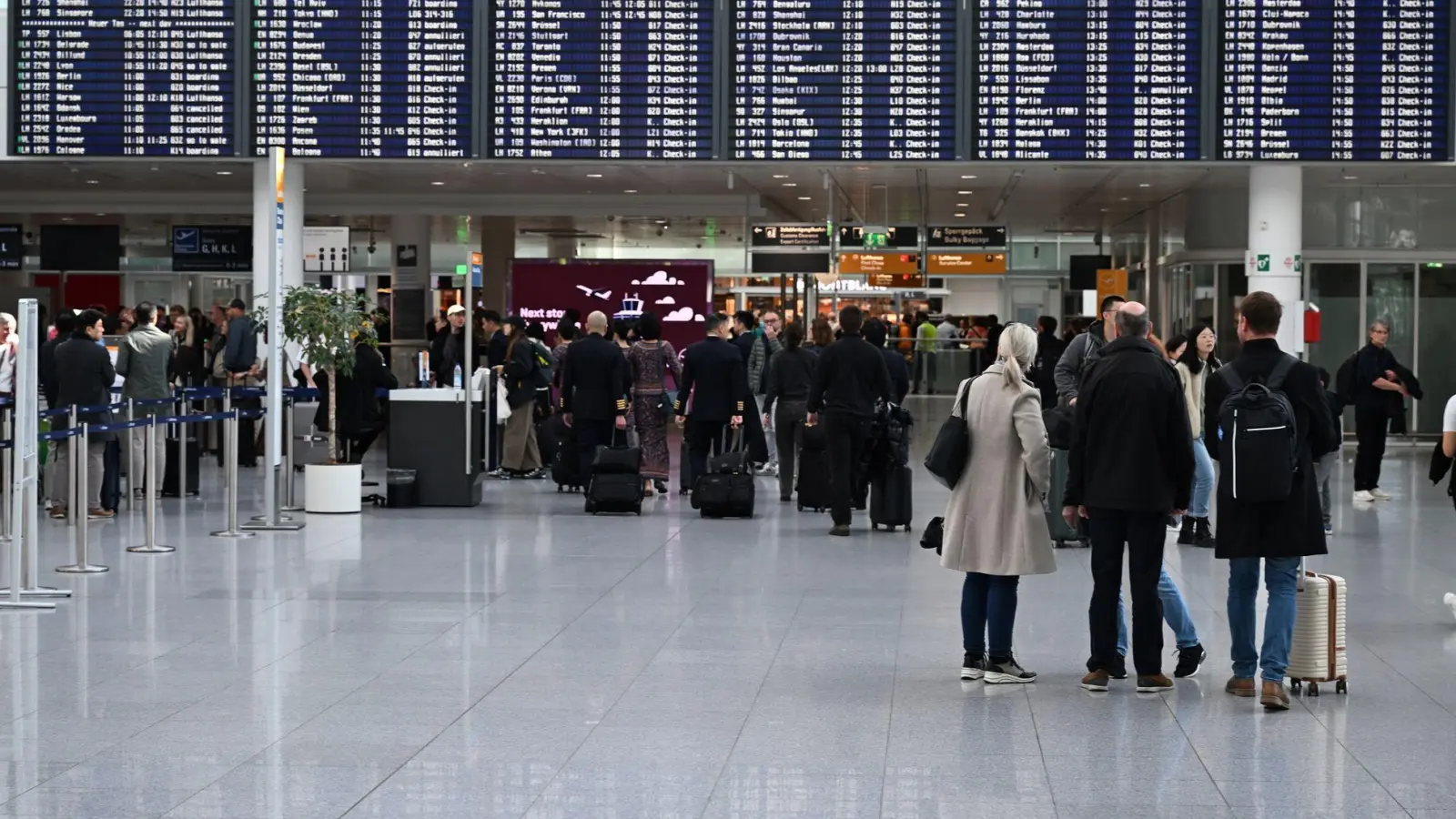 Am Flughafen München kam es zu Flugausfällen. (Foto: Felix Hörhager/dpa)