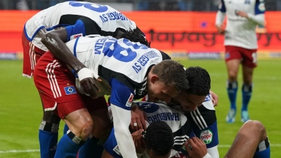 Der HSV verkürzte den Rückstand auf Kiel auf einen Zähler. (Foto: Marcus Brandt/dpa)