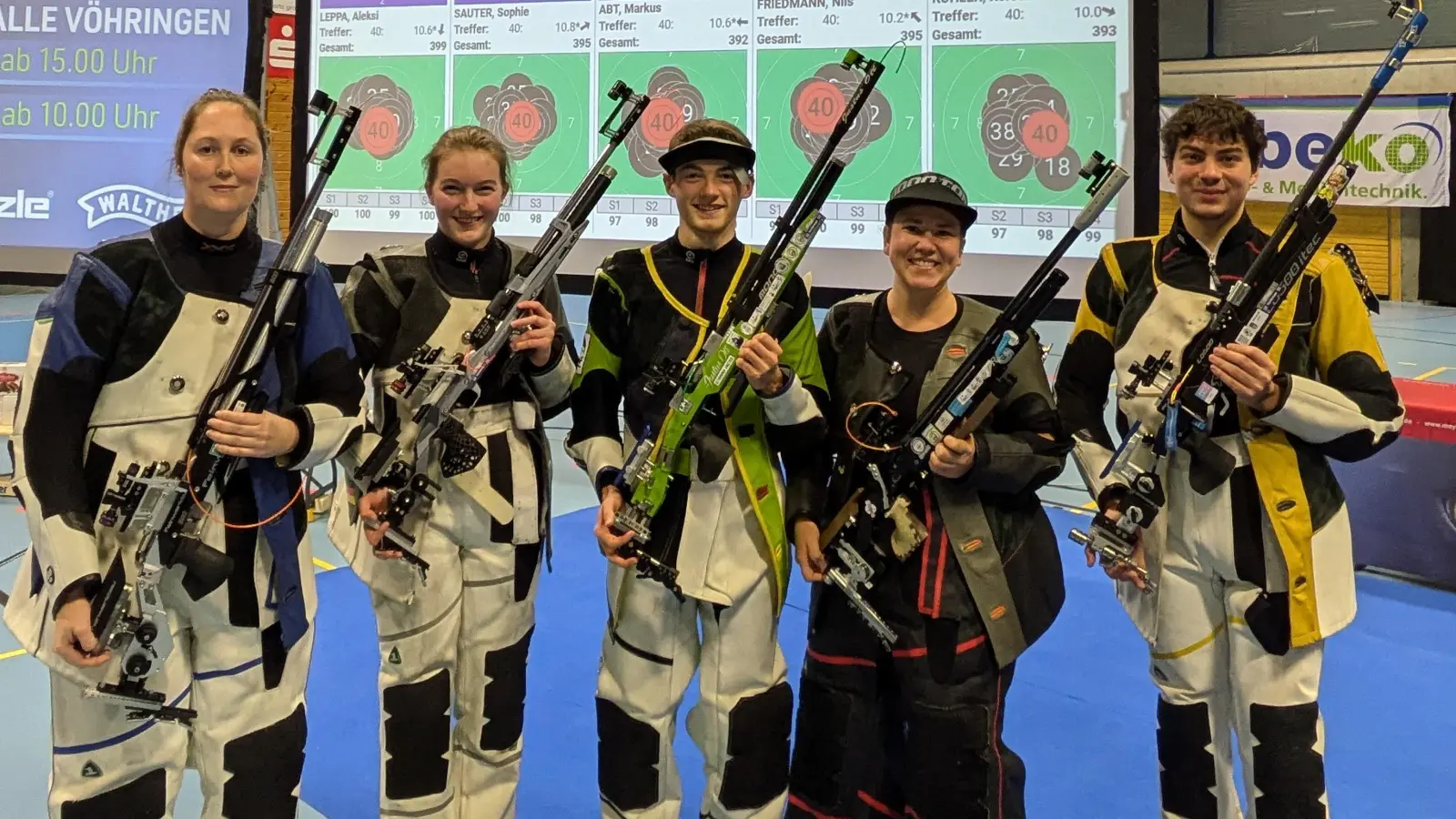 In Rekordlaune: Das SVP-Team mit Vanessa Gleißner, Theresa Schnell, Justus Ott, Verena Schmid und Edoardo Bonazzi (von links).  (Foto: Maren Prediger)