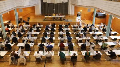 Die Berufliche Oberschule sicherte sich zur Prüfung unter anderem den Onoldiasaal. (Foto: Oliver Herbst)