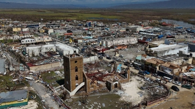 Die Kleinstadt Black River in Jamaika nach dem Durchzug von Hurrikan Melissa. (Archiv)  (Foto: Matias Delacroix/AP/dpa)