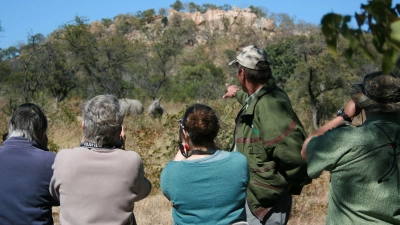 Matobo Nationalpark: Im ältesten Nationalpark Simbabwes kann man mit etwas Glück auch Nashörner vor die Linsen von Ferngläsern und Kameras bekommen. (Foto: Harmer/African Wanderer Safaris/dpa-tmn)