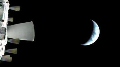 Vier Menschen sind mit „Orion“ auf dem Weg in Richtung Mond.  (Foto: -/NASA/dpa)