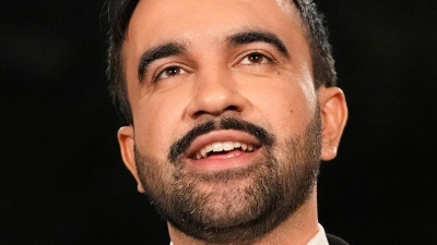 Der 34-jährige Mamdani hat einen rasanten Aufstieg vom Aktivisten zum Rathauschef hingelegt. (Foto: Yuki Iwamura/AP/dpa)