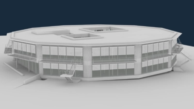 Rund 45 Meter Durchmesser soll das neue Bürogebäude am Ortsausgang in der Weidenbacher Straße haben. (Foto: Geiselmann + Hauff GmbH Architekten und Ingenieure)