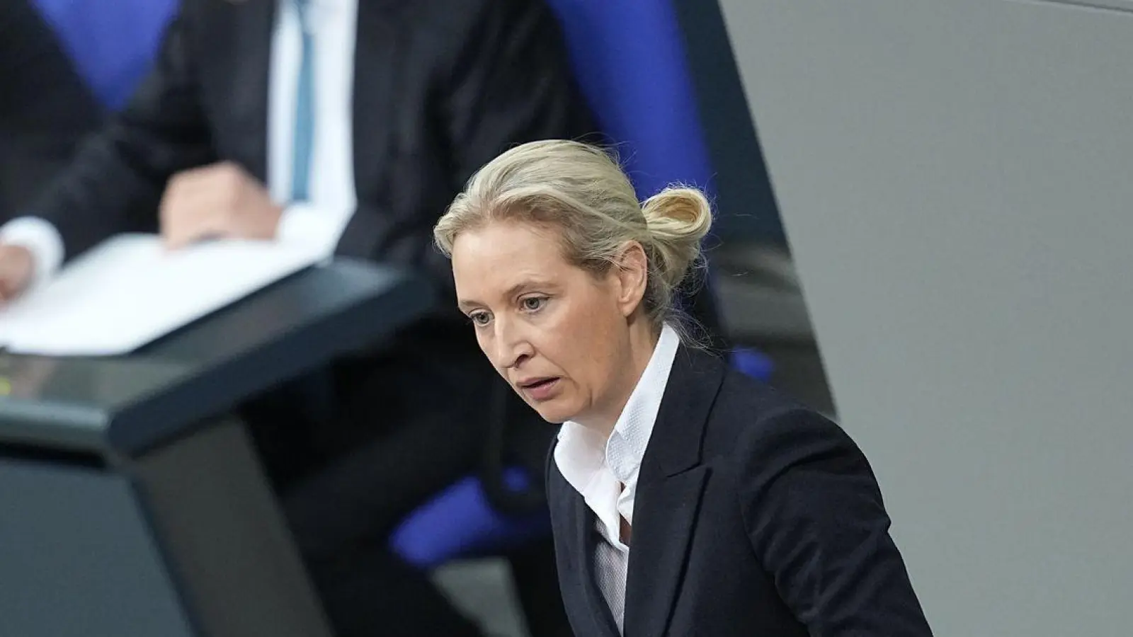 AfD-Chefin Alice Weidel zählte Probleme in den Bereichen Sozialstaat, Migration, Wirtschaft und Staatsfinanzen auf.  (Foto: Michael Kappeler/dpa)