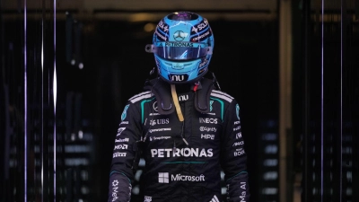 George Russell erhöht den Druck auf seinen Mercedes-Teamkollegen. (Foto: Pavel Bednyakov/AP/dpa)