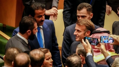 In New York im Mittelpunkt: Frankreichs Präsident Macron (Foto: Kay Nietfeld/dpa)