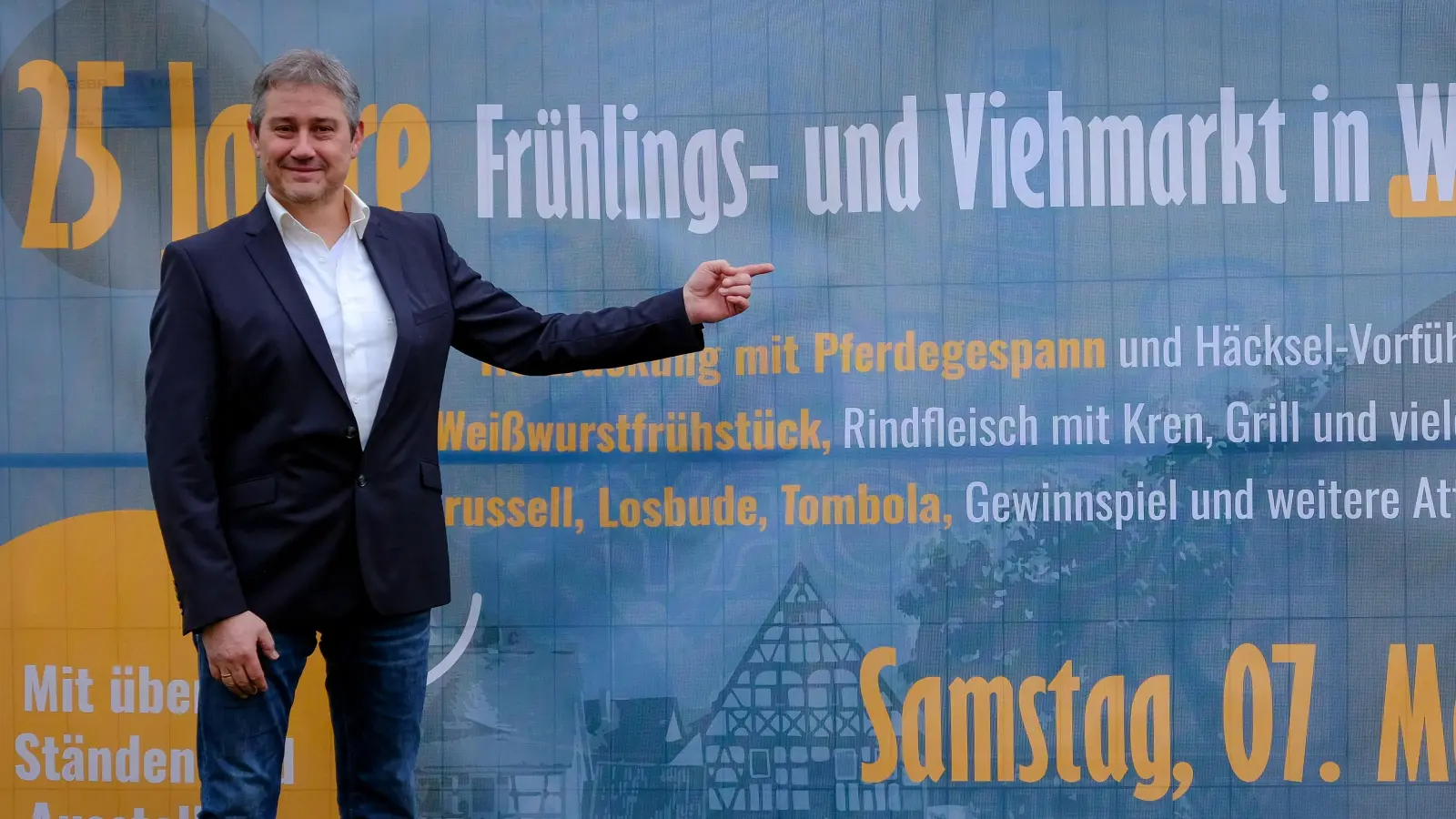 Bürgermeister Matthias Rößler lädt ein zum 25. Frühlings- und Viehmarkt in Wettringen. Das Jubiläum wird mit einem bunten Programm gefeiert. (Foto: Gemeinde Wettringen)
