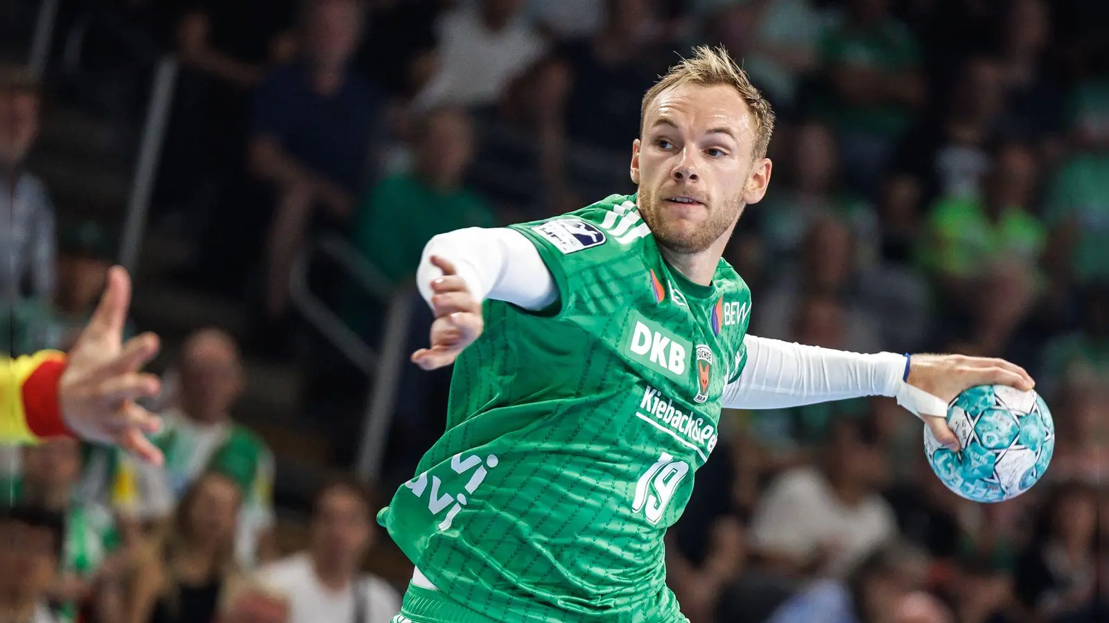 Welthandballer Mathias Gidsel war einmal mehr bester Berliner Schütze. (Archivbild) (Foto: Andreas Gora/dpa)