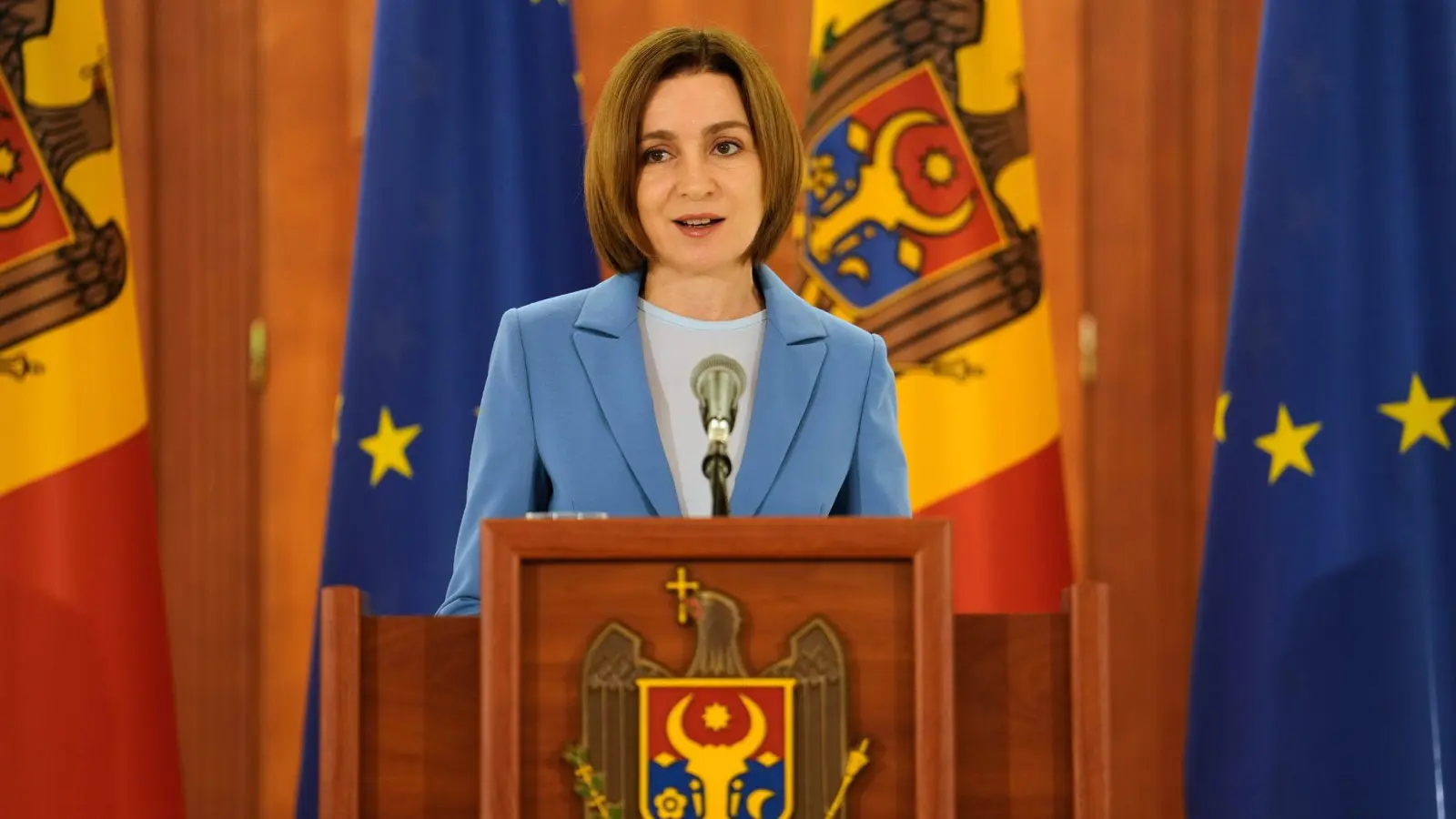 Die prowestliche Präsidentin Maia Sandu will mit einer Mehrheit prowestlicher Kräfte im Parlament den EU-Kurs des Landes fortsetzen. (Foto: Vadim Ghirda/AP/dpa)