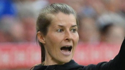 Union-Trainerin Marie-Louise Eta schrieb mit ihrem Sieg gegen Mainz deutsche Fußball-Geschichte. (Foto: Torsten Silz/dpa)