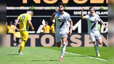 Doppelpack binnen drei Minuten zum 2:0 und 3:0: Elversbergs Muhammed Damar. (Foto: Silas Schueller/DeFodi Images/dpa)