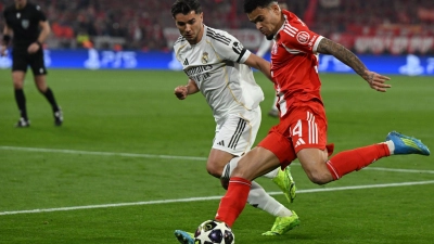 Luis Diaz erlöst den FC Bayern. (Foto: Sven Hoppe/dpa)