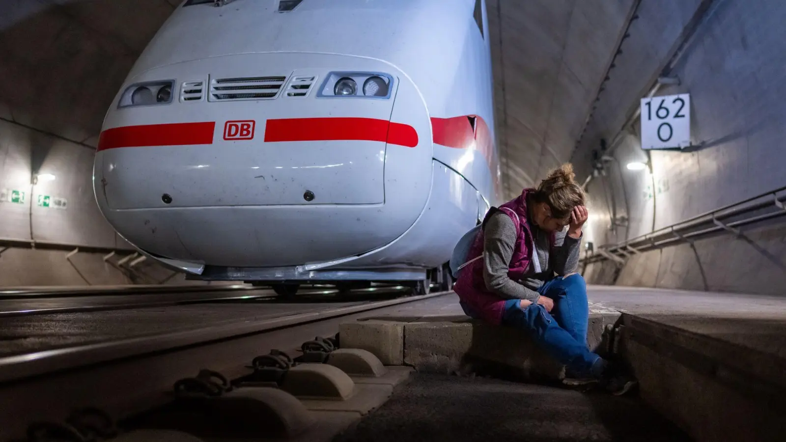 Der Übungseinsatz in dem Eisenbahntunnel fand am Samstag statt.  (Foto: Jacob Schröter/dpa)