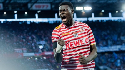 Torschütze zur Kölner 1:0-Führung: Ragnar Ache (Foto: Rolf Vennenbernd/dpa)