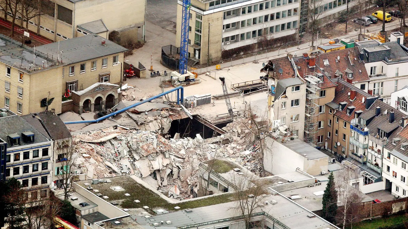 Der Prozessmarathon nach dem Einsturz des Kölner Stadtarchivs am Landgericht Köln ist mit der Einstellung der Verfahren beendet worden. (Archivfoto) (Foto: Oliver Berg/dpa)