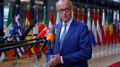 EU-Gipfelpremiere für Friedrich Merz: „Ich bin das erste Mal dabei.“ (Foto: Omar Havana/AP/dpa)