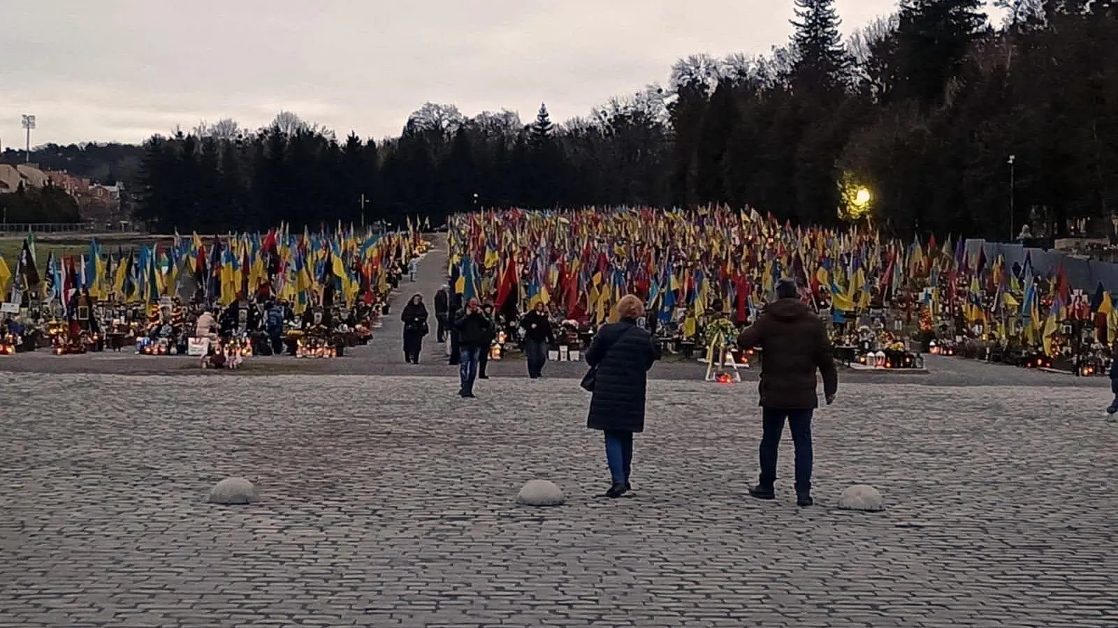 Das Marsfeld in Lwiw, ein riesiges Flaggenmeer der Toten. (Foto: Christian Hofmann)
