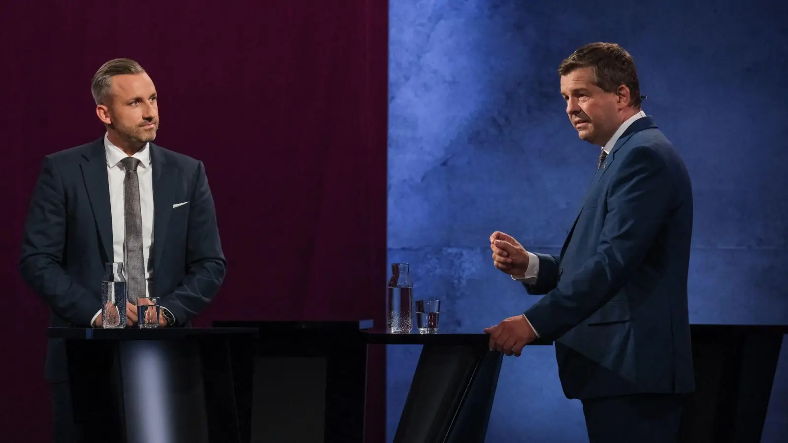 AfD-Spitzenkandidat Ulrich Siegmund und CDU-Spitzenkandidat Sven Schulze stehen sich noch bei mehreren Duellen gegenüber. (Archivbild) (Foto: Klaus-Dietmar Gabbert/dpa)