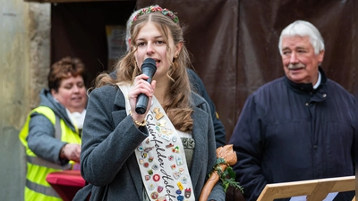 Holzfee Lene I. begrüßte die Gäste beim Scheinfelder Holztag. (Foto: Mirko Fryska)